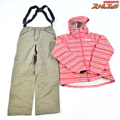 【ダイワ】 レインマックス デタッチャブル レインスーツ DR-3005 ピンクボーダー サイズXL DAIWA K_060