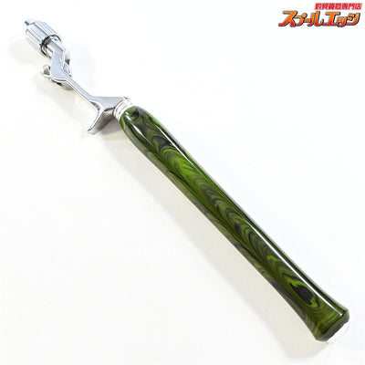 【ブライトリバーxイノワークス】 チャッカーグリップ ポリッシュシルバー ロングダブル グリーンマーブル 全長41cm グリップ部25.5cm チャンピオンフェルール BRIGHT-LIVERxino works CHUCKER Custom grip K_060