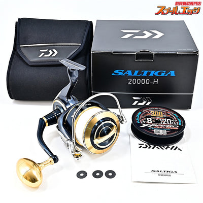 【ダイワ】 20ソルティガ 20000-H SLPWアルミエッグノブゴールド&XブレイドフルドラグX8 8号300m装着装着 使用1回 DAIWA SALTIGA