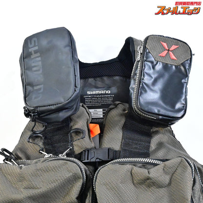 【シマノ】 ゼフォー アクトゲームベスト VF-274R サイズアジアM タングステン フィッシングポーチ BP-071S装着 SHIMANO XEFO K_080