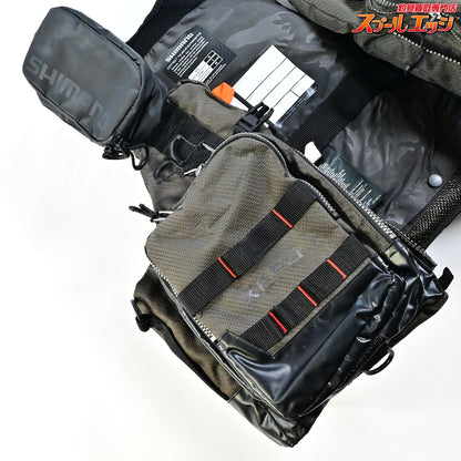 【シマノ】 ゼフォー アクトゲームベスト VF-274R サイズアジアM タングステン フィッシングポーチ BP-071S装着 SHIMANO XEFO K_080