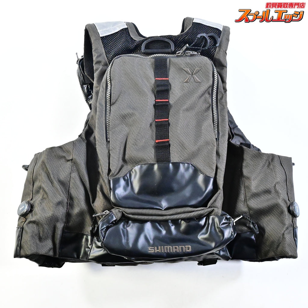 【シマノ】 ゼフォー アクトゲームベスト VF-274R サイズアジアM タングステン フィッシングポーチ BP-071S装着 SHIMANO XEFO K_080