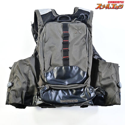 【シマノ】 ゼフォー アクトゲームベスト VF-274R サイズアジアM タングステン フィッシングポーチ BP-071S装着 SHIMANO XEFO K_080