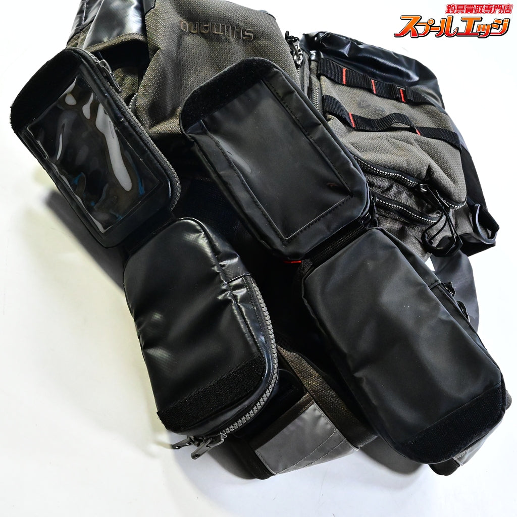 【シマノ】 ゼフォー アクトゲームベスト VF-274R サイズアジアM タングステン フィッシングポーチ BP-071S装着 SHIMANO XEFO K_080