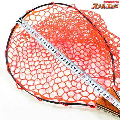 【ハンドメイド工房虹雨xGO-SLOW】 スプリングネット&レザーシース カービングモデル ラバーネット赤 GO-SLOW SPRING NET Leather Sheath K_060