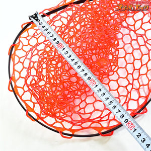 【ハンドメイド工房虹雨xGO-SLOW】 スプリングネット&レザーシース カービングモデル ラバーネット赤 GO-SLOW SPRING NET Leather Sheath K_060