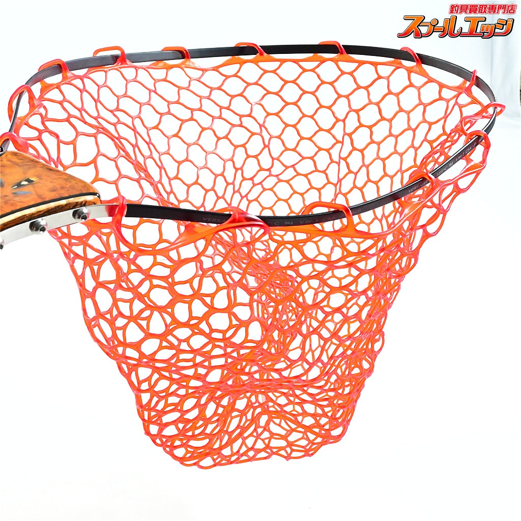 【ハンドメイド工房虹雨xGO-SLOW】 スプリングネット&レザーシース カービングモデル ラバーネット赤 GO-SLOW SPRING NET Leather Sheath K_060