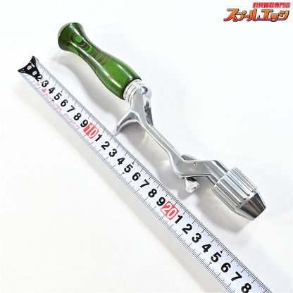 【ブライトリバーxイノワークス】 チャッカーグリップ ポリッシュシルバー シングル グリーンマーブル 全長25.5cm グリップ部10cm チャンピオンフェルール BRIGHT-LIVERxino works CHUCKER Custom grip K_060