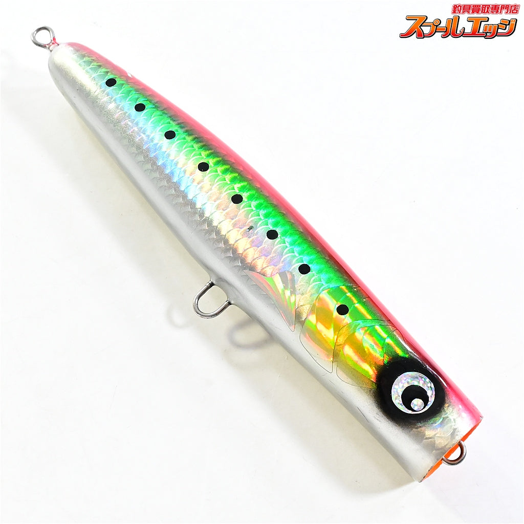 【青乱】 カナデル ポッパー 200mm レッドxグリーン AORAN CANADEL wood 海水用ルアー K_060