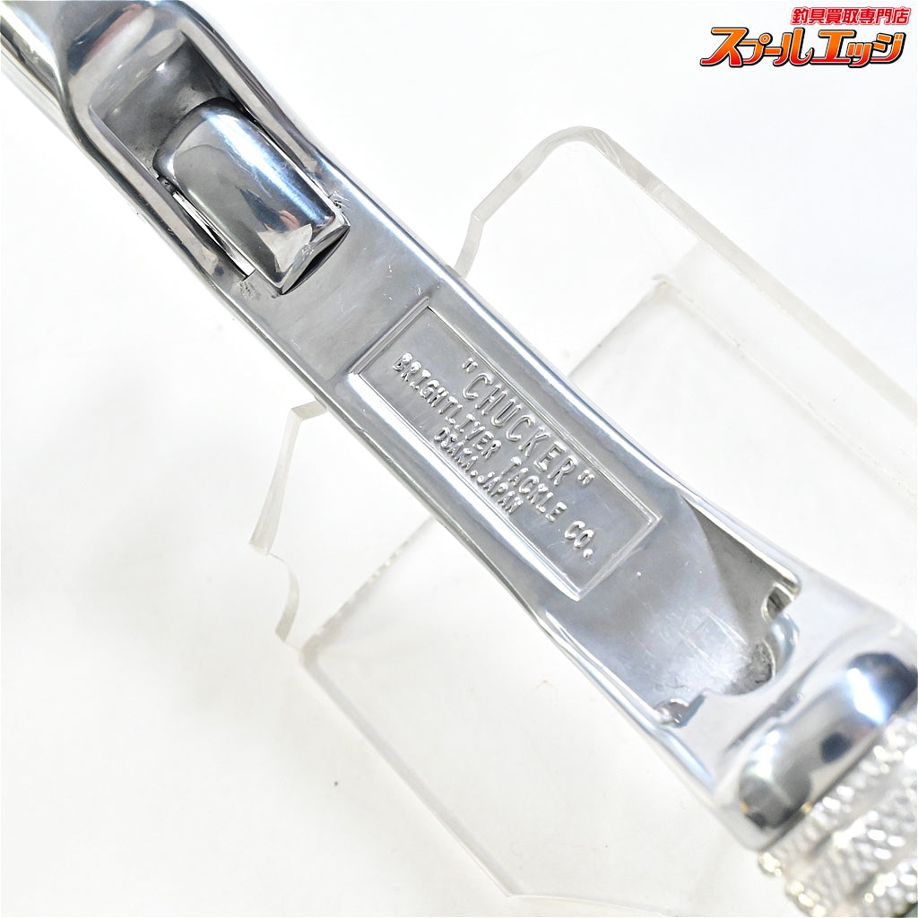【ブライトリバーxイノワークス】 チャッカーグリップ ポリッシュシルバー シングル グリーンマーブル 全長25.5cm グリップ部10cm チャンピオンフェルール BRIGHT-LIVERxino works CHUCKER Custom grip K_060