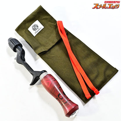 【ブライトリバーxイノワークス】 チャッカーグリップ フラットブラック シングル レッドマーブル 全長25.5cm グリップ部10cm チャンピオンフェルール BRIGHT-LIVERxino works CHUCKER Custom grip K_060