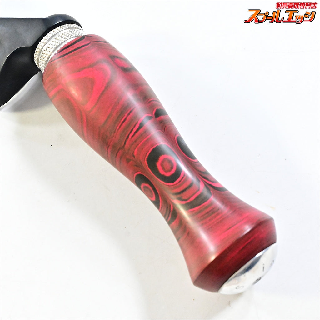 【ブライトリバーxイノワークス】 チャッカーグリップ フラットブラック シングル レッドマーブル 全長25.5cm グリップ部10cm チャンピオンフェルール BRIGHT-LIVERxino works CHUCKER Custom grip K_060