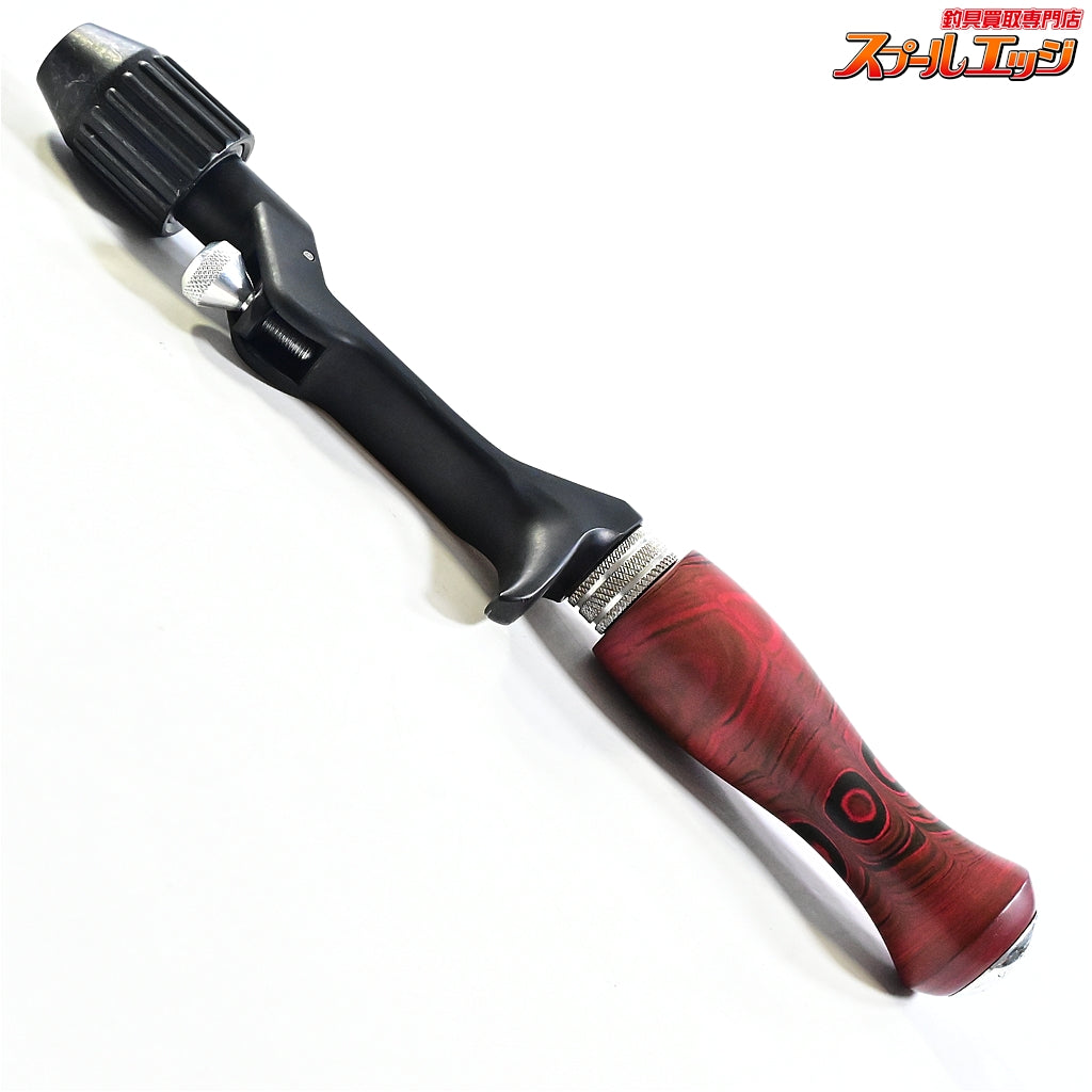 【ブライトリバーxイノワークス】 チャッカーグリップ フラットブラック シングル レッドマーブル 全長25.5cm グリップ部10cm チャンピオンフェルール BRIGHT-LIVERxino works CHUCKER Custom grip K_060