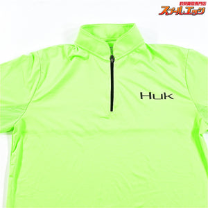 【ハック】 パフォーマンスファブリックス 1/4ジッププルオーバー サイズS ライムグリーン Huk Performance Fabrics Camo Zip Pullover K_060