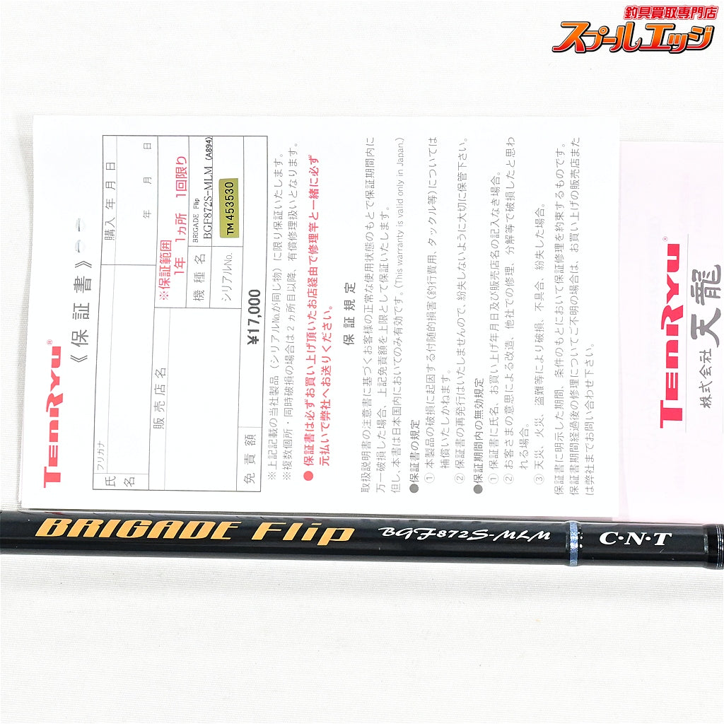 【テンリュウ】 天龍 ブリゲイド フリップ BGF872S-ML/M CNT TENRYU BRIGADE FLIP アオリイカ シーバス キジハタ K_174