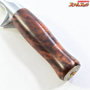 【ブライトリバー】 リバーマスター ポリッシュシルバー クラロウォールナットハンドル ストレートシングル装着 BRIGHTLIVER LIVER MASTER K_060