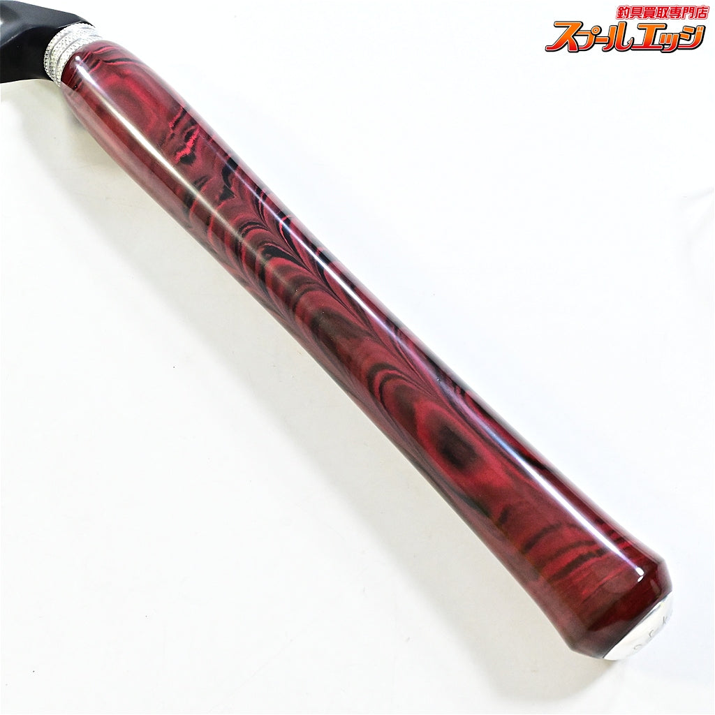 【ブライトリバーxイノワークス】 チャッカーグリップ フラットブラック ロングダブル レッドマーブル 全長41cm グリップ部25.5cm チャンピオンフェルール BRIGHT-LIVERxino works CHUCKER Custom grip K_060