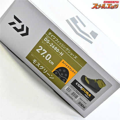 【ダイワ】 フィッシングシューズ DS-2680-H スパイクフェルト サイズ27cm モスグリーン コーデュラ DAIWA CORDURA K_124