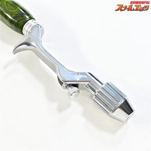 【ブライトリバーxイノワークス】 チャッカーグリップ ポリッシュシルバー ロングダブル グリーンマーブル 全長41cm グリップ部25.5cm チャンピオンフェルール BRIGHT-LIVERxino works CHUCKER Custom grip K_060