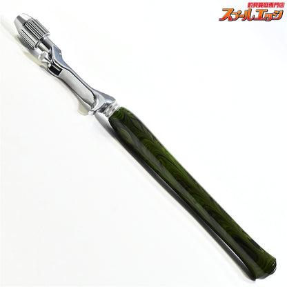 【ブライトリバーxイノワークス】 チャッカーグリップ ポリッシュシルバー ロングダブル グリーンマーブル 全長41cm グリップ部25.5cm チャンピオンフェルール BRIGHT-LIVERxino works CHUCKER Custom grip K_060