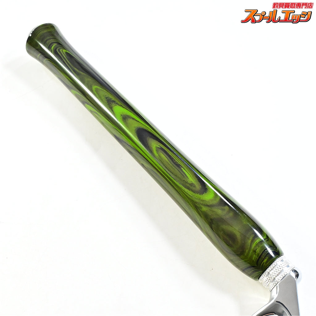 【ブライトリバーxイノワークス】 チャッカーグリップ ポリッシュシルバー ロングダブル グリーンマーブル 全長41cm グリップ部25.5cm チャンピオンフェルール BRIGHT-LIVERxino works CHUCKER Custom grip K_060