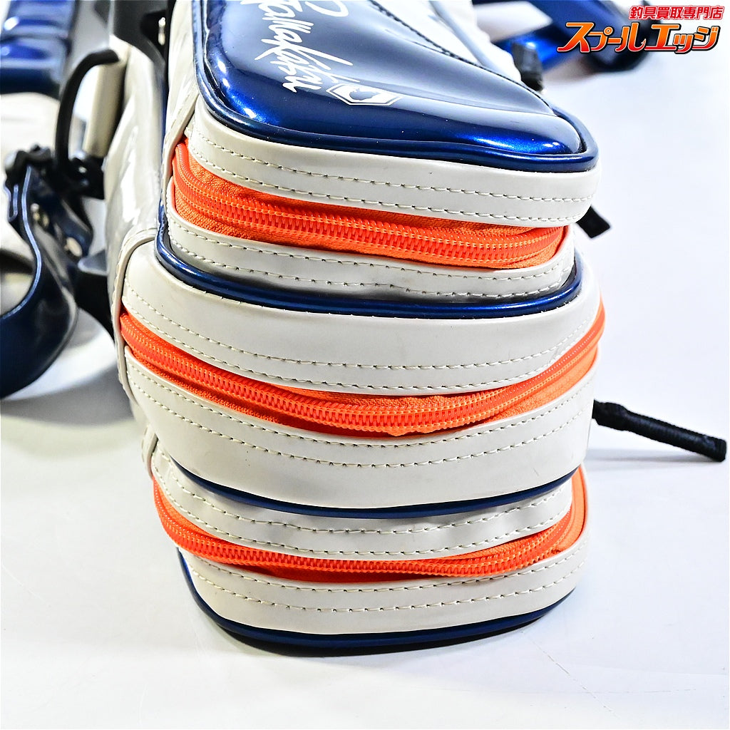 【がまかつ】 がまへら ライトロッドケース4 GC294 3層 PVC素材 ホワイト/ブルー GAMAKATSU LIGHT-ROD-CASE へらロッドケース K_192