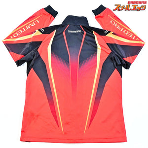 【シマノ】 リミテッドプロ フルジップシャツ SH-011S レッド サイズXL 長袖 SHIMANO LIMITED-PRO 吸水速乾 遮熱 K_060