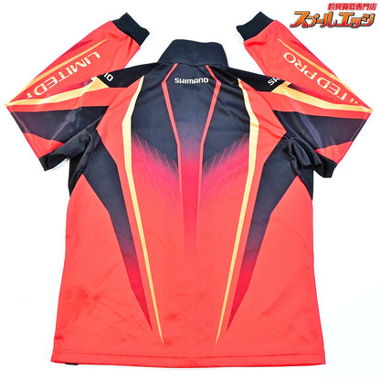 【シマノ】 リミテッドプロ フルジップシャツ SH-011S レッド サイズXL 長袖 SHIMANO LIMITED-PRO 吸水速乾 遮熱 K_060