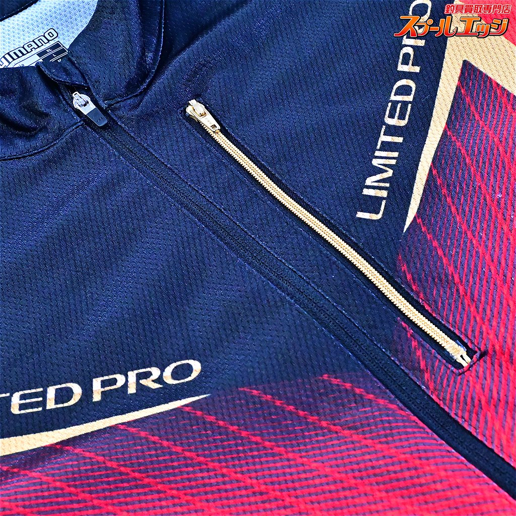 【シマノ】 リミテッドプロ フルジップシャツ SH-011S レッド サイズXL 長袖 SHIMANO LIMITED-PRO 吸水速乾 遮熱 K_060