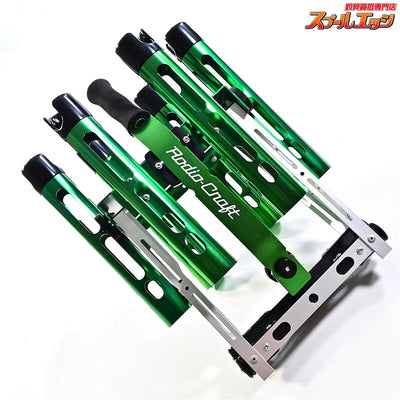 【ロデオクラフトx城峰釣具】 スーパーカスタムロッドスタンド 6本仕様 角度調整可能 限定カラー 大人のグリーン Rodio-Craft K_150