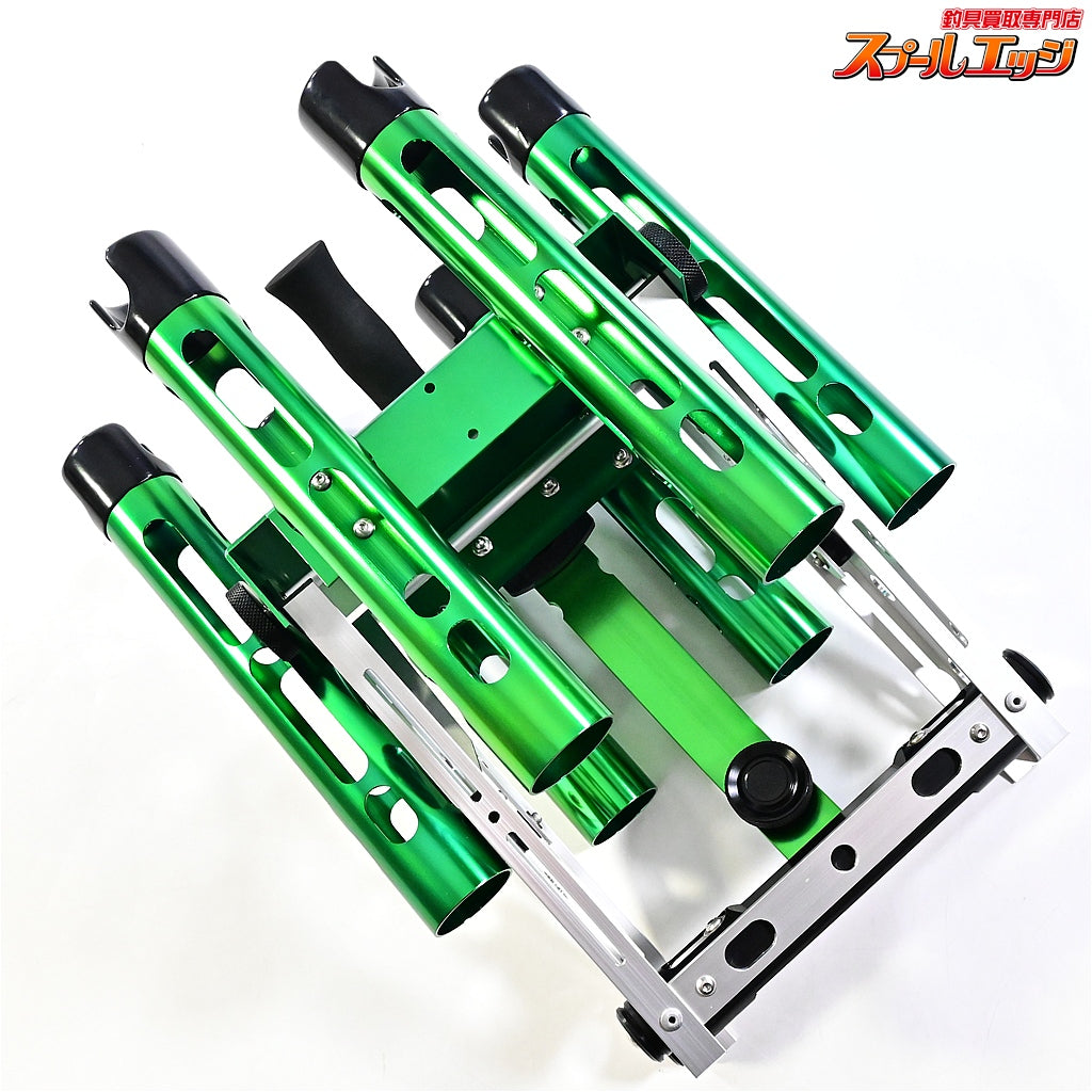 【ロデオクラフトx城峰釣具】 スーパーカスタムロッドスタンド 6本仕様 角度調整可能 限定カラー 大人のグリーン Rodio-Craft K_150
