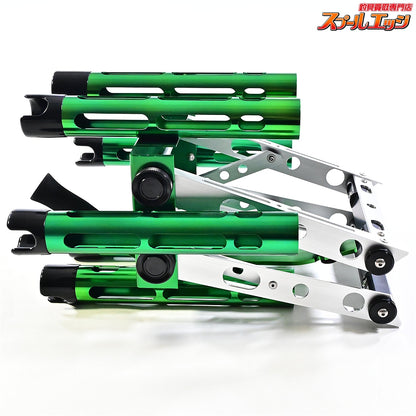 【ロデオクラフトx城峰釣具】 スーパーカスタムロッドスタンド 6本仕様 角度調整可能 限定カラー 大人のグリーン Rodio-Craft K_150