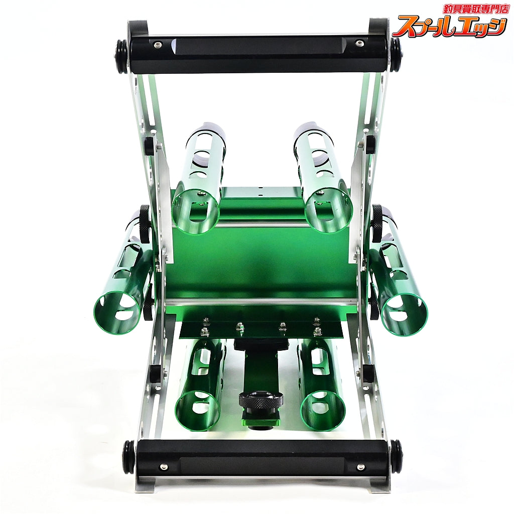 【ロデオクラフトx城峰釣具】 スーパーカスタムロッドスタンド 6本仕様 角度調整可能 限定カラー 大人のグリーン Rodio-Craft K_150