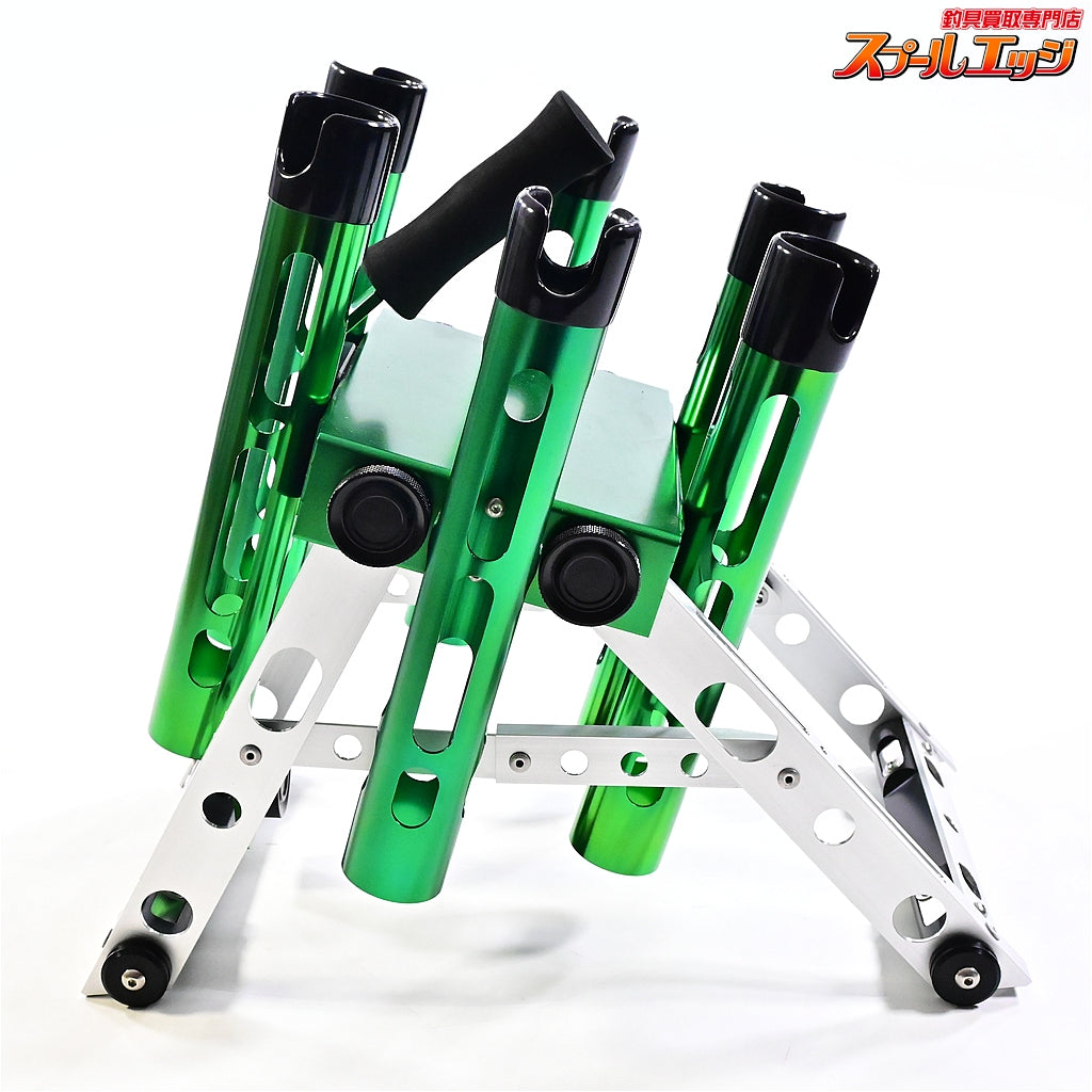 【ロデオクラフトx城峰釣具】 スーパーカスタムロッドスタンド 6本仕様 角度調整可能 限定カラー 大人のグリーン Rodio-Craft K_150