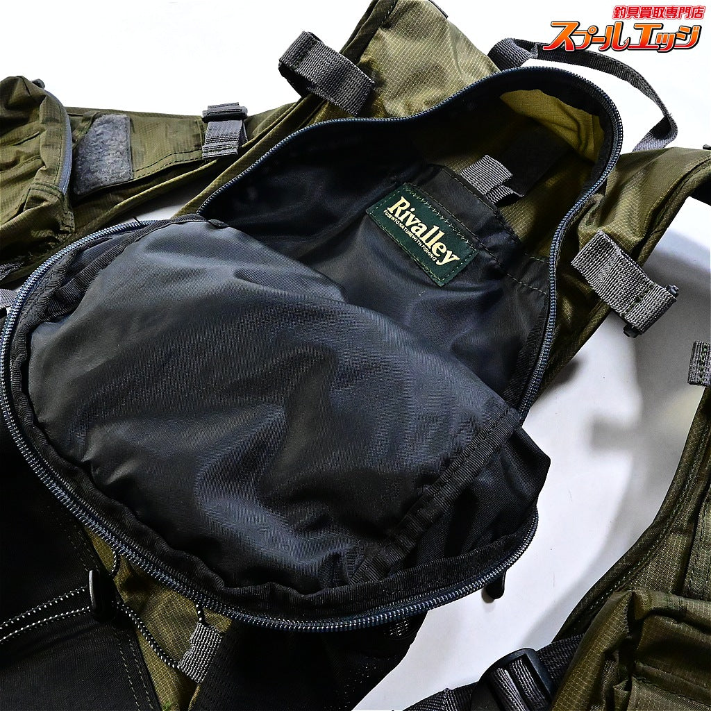 【リバレイ】 RVストリームバックパックベスト 15L オリーブ 品番5470 フィッシングベスト RIVALLEY K_100