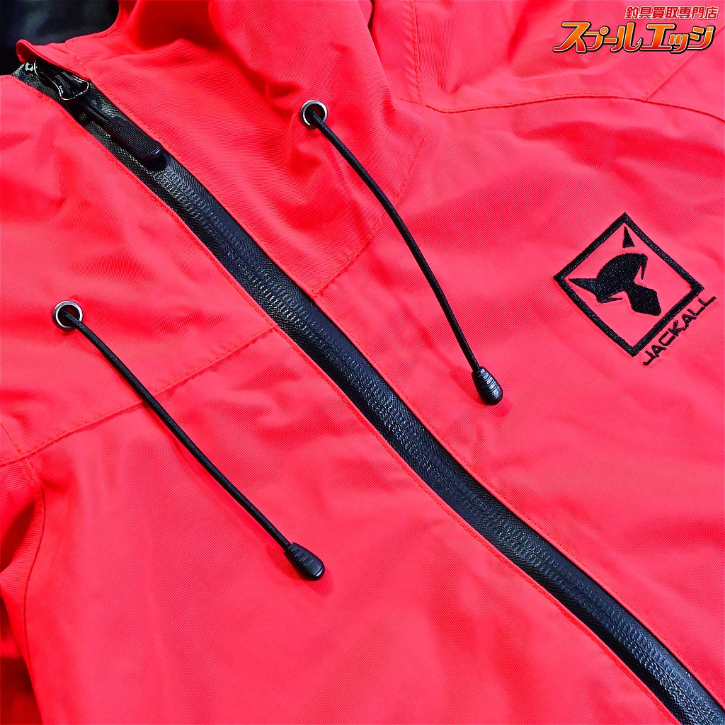 【ジャッカル】 シェルジャケット レッド サイズL JACKALL SHELL JACKET 撥水 防風 K_060