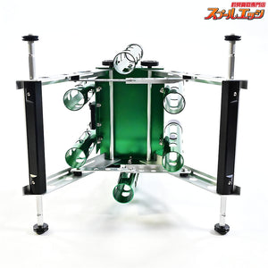 【ロデオクラフトx城峰釣具】 スーパーカスタムロッドスタンド 6本仕様 角度調整可能 限定カラー 大人のグリーン Rodio-Craft K_150