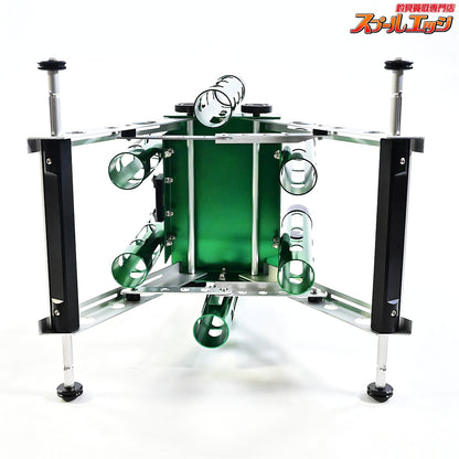 【ロデオクラフトx城峰釣具】 スーパーカスタムロッドスタンド 6本仕様 角度調整可能 限定カラー 大人のグリーン Rodio-Craft K_150