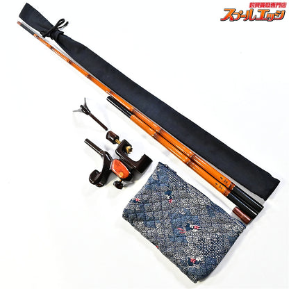 【ダイシン】 千望 カーボン竿掛 1本半物 全長112cm & 勇志 大砲万力&ヘラガミ民芸調万力袋ウサギ付 DAISHIN へらぶな K_140