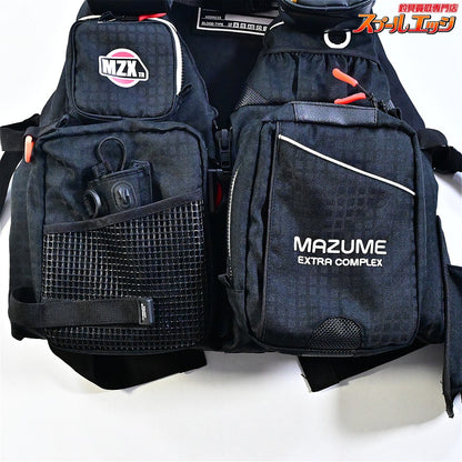 【マズメ】 MZX タイドマニア ライフジャケット MZXLJ-089 ブラックxブルー RBBポーチ装着 フローティングベスト ゲームベスト MAZUME K_100
