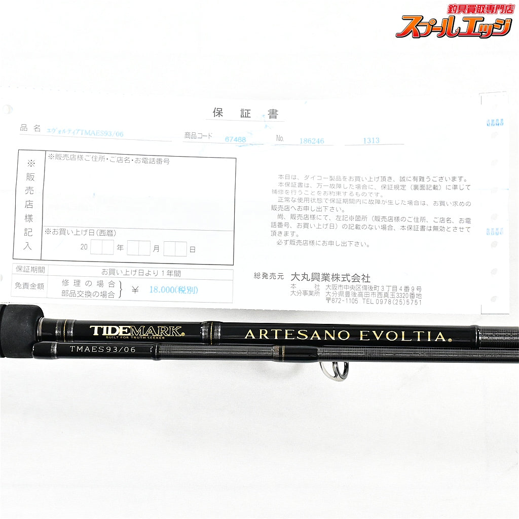 【ダイコー】 タイドマーク アルテサーノ エヴォルティア TMAES 93/06 DAIKO TIDEMARK EVOLTIA シーバス ヒラメ マゴチ K_193