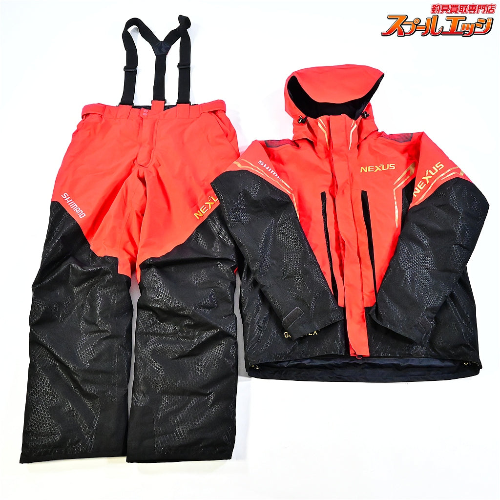 【シマノ】 ゴアテックス ネクサス コールドウェザースーツEX RB-119R サイズアジアXL レッド 上下セット SHIMANO GORE-TEX NEXUS K_080