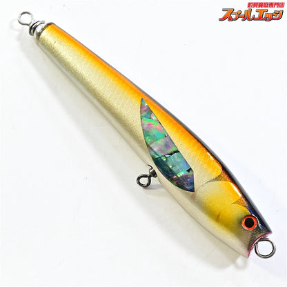 【萬葉ベイツ】 スリムダーター 160 オレンジ アバロン シェル貼り アワビ貼り 2018年製造 MANYOBaits MANYO-PENCIL 海水用ルアー K_060