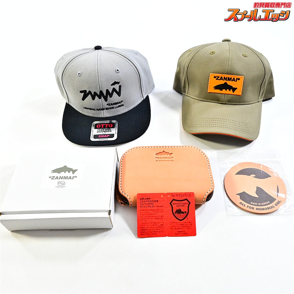 【ザンマイxカレントレザーワークス】 渓流用・刻印入りレザーワレットM ミノー14本収納 25周年 キャップ＆コースター  ZANMAIxCURRENT-LETHER-WORKS K_060
