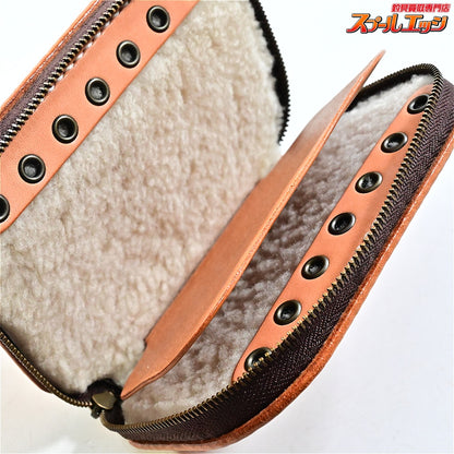 【ザンマイxカレントレザーワークス】 渓流用・刻印入りレザーワレットM ミノー14本収納 25周年 キャップ＆コースター  ZANMAIxCURRENT-LETHER-WORKS K_060
