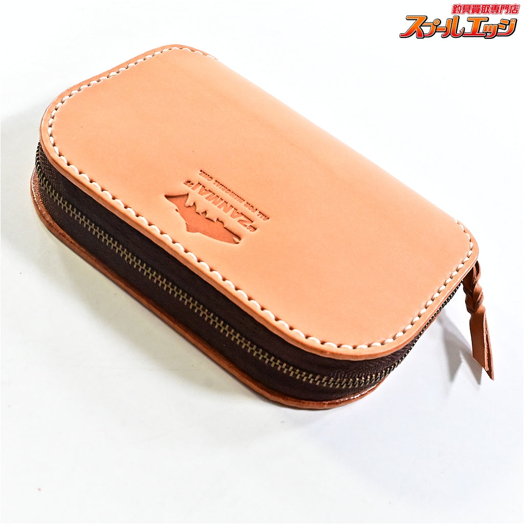 【ザンマイxカレントレザーワークス】 渓流用・刻印入りレザーワレットM ミノー14本収納 25周年 キャップ＆コースター  ZANMAIxCURRENT-LETHER-WORKS K_060