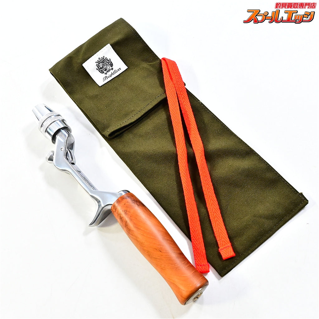 【ブライトリバー】 チャッカーグリップ ポリッシュシルバー 神代ケヤキ シングルハンドル装着 BRIGHTLIVER CHUCKER ベイト K_060