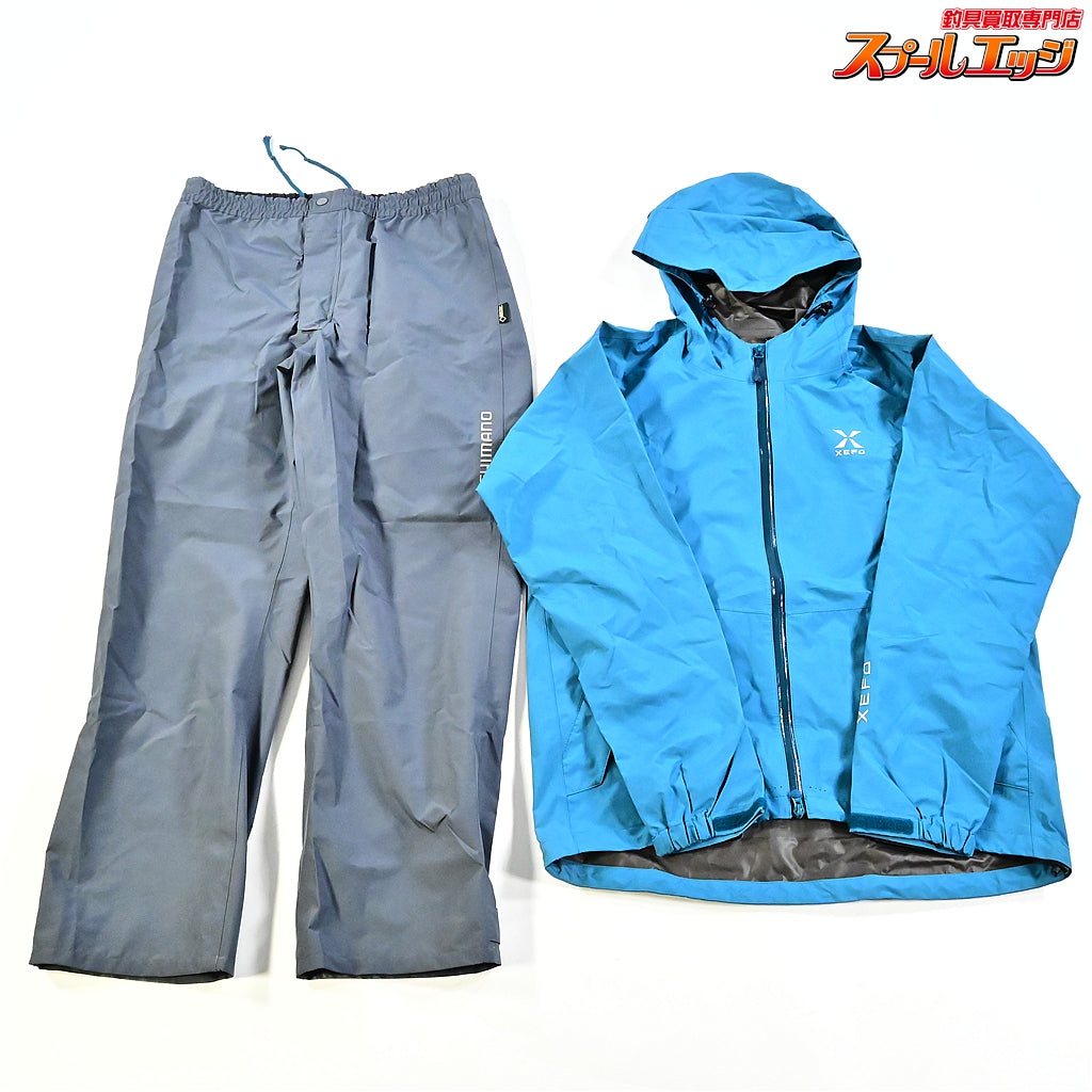 【シマノ】 XEFO ゴアテックス ベーシックスーツ RA-217P サイズアジアL ダークシアン セットアップ SHIMANO GORE-TEX BASIC SUIT K_060