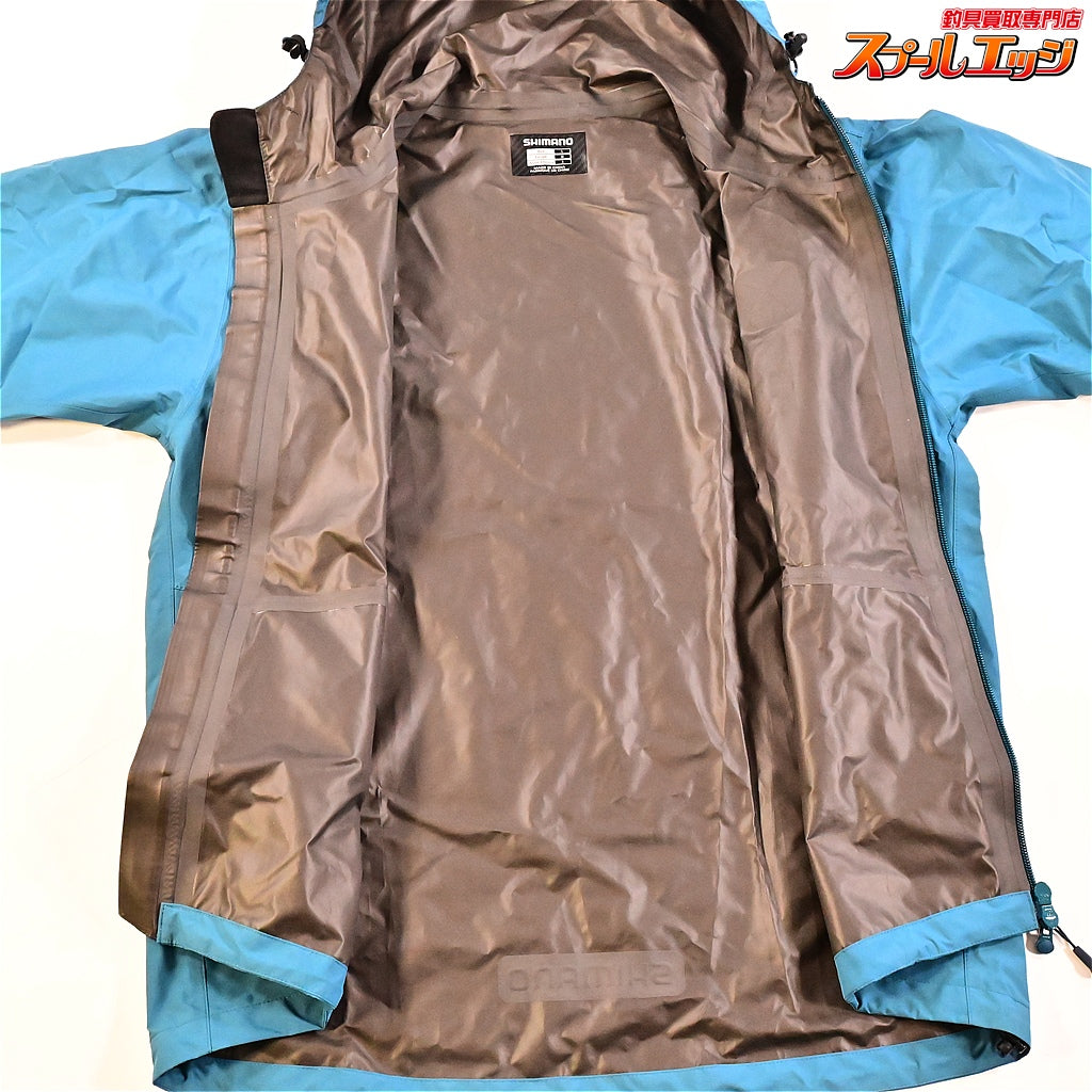 【シマノ】 XEFO ゴアテックス ベーシックスーツ RA-217P サイズアジアL ダークシアン セットアップ SHIMANO GORE-TEX BASIC SUIT K_060