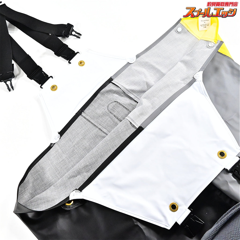 【アーバンリサーチxフィッシャーマン】 サロペットパンツ サイズ3L ブラック&グレー URBAN RESEARCHxFISHERMAN K_100